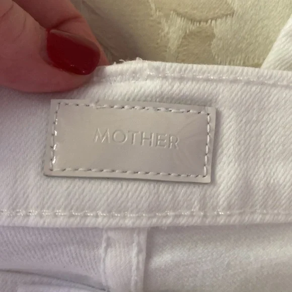 MOTHER The Hustler Ankle Fray White Jeans - Picture 7 of 11